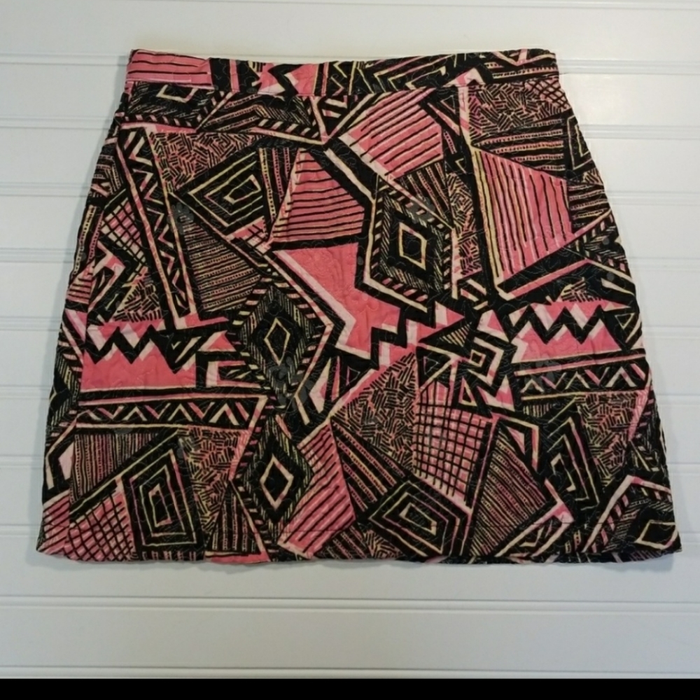 Topshop black and pink skirt size 4 Aztec